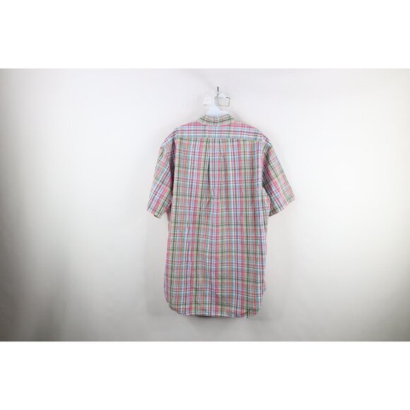 Vintage 90s Ralph Lauren Mens Large Classic Fit Rainbow Plaid Button Down Shirt - Picture 10 of 11